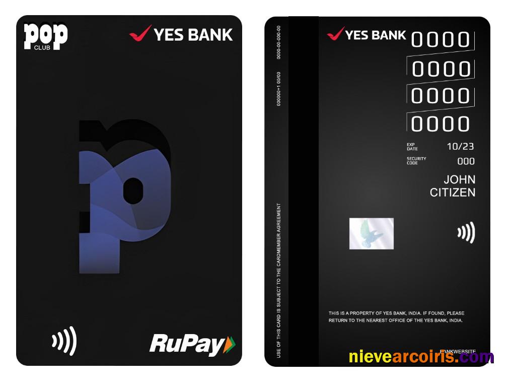 India YES Bank POP Club RuPay vertical credit card